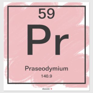 Periodic Bord Sticker - Praseodymium Klistermärken