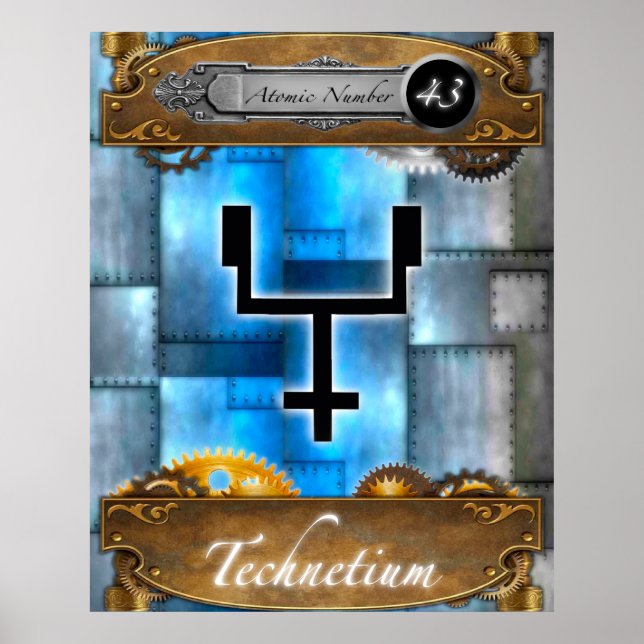 Periodic Inslag Technetium Atomic #43 Poster (Framsidan)