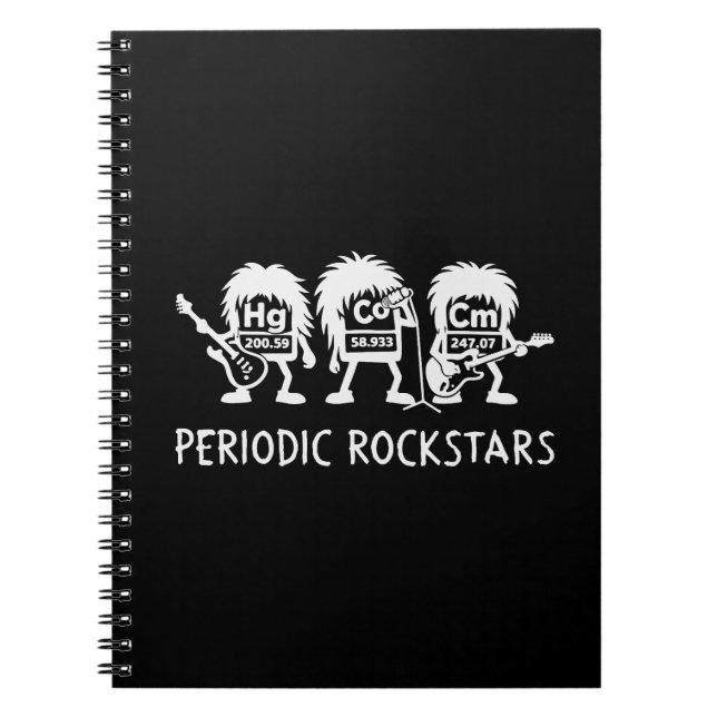 Periodic Rockstars Chemistry Humor Anteckningsbok (Framsidan)