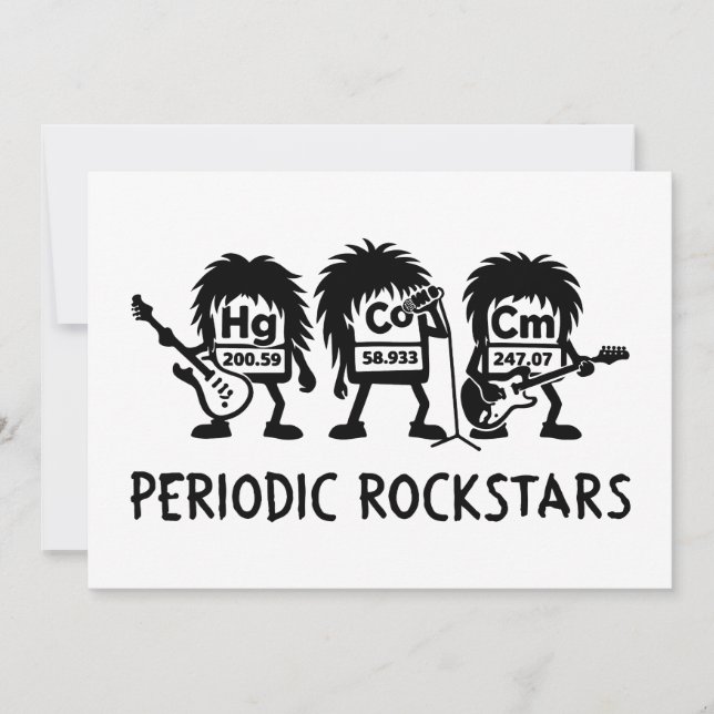 Periodic Rockstars Chemistry Humor Inbjudningar (Framsida)
