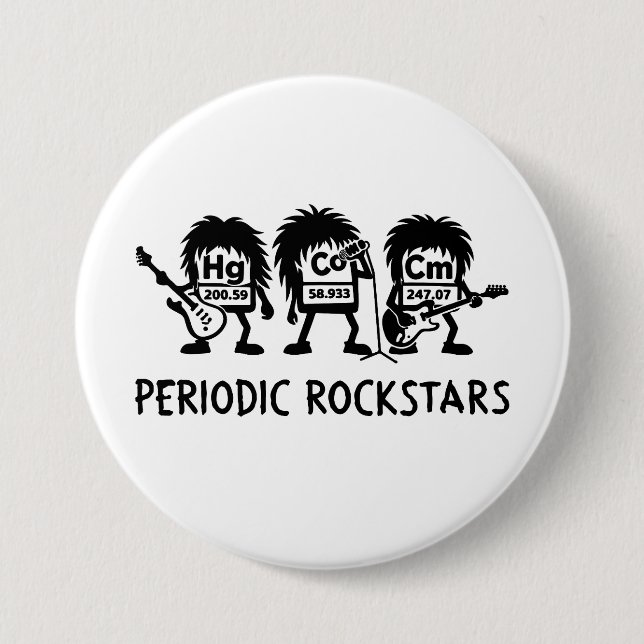 Periodic Rockstars Chemistry Humor Knapp (Framsida)