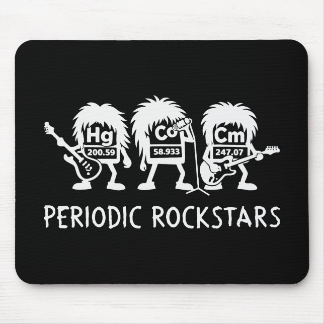 Periodic Rockstars Chemistry Humor Musmatta (Framsidan)