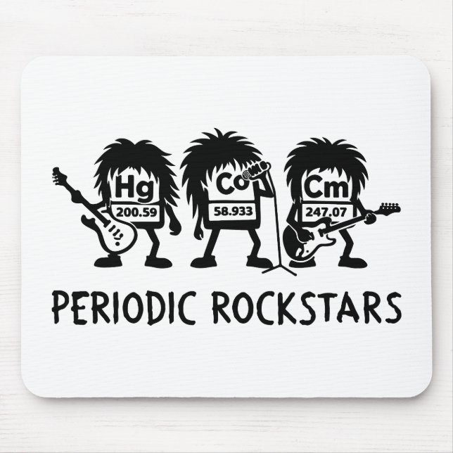 Periodic Rockstars Chemistry Humor Musmatta (Framsidan)
