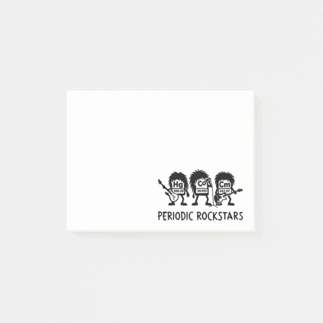 Periodic Rockstars Chemistry Humor Post-it Block (Framsida)
