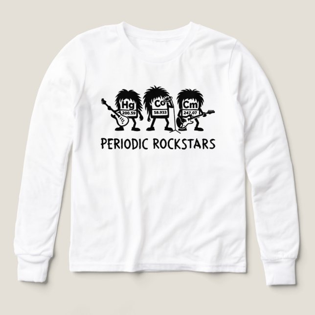 Periodic Rockstars Chemistry Humor T Shirt (Design framsida)