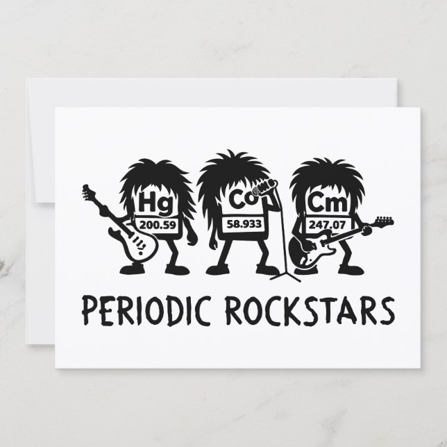 Periodic Rockstars Chemistry Humor Tack Kort (Framsida)