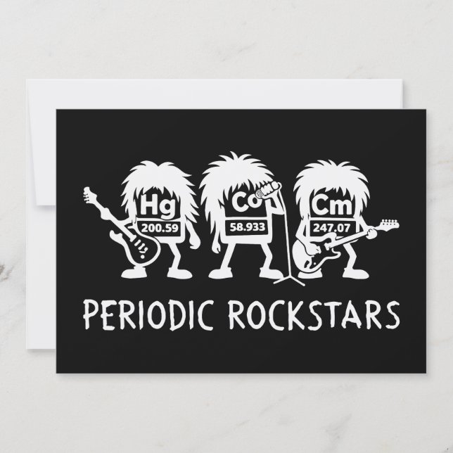 Periodic Rockstars Chemistry Humor Tack Kort (Framsida)