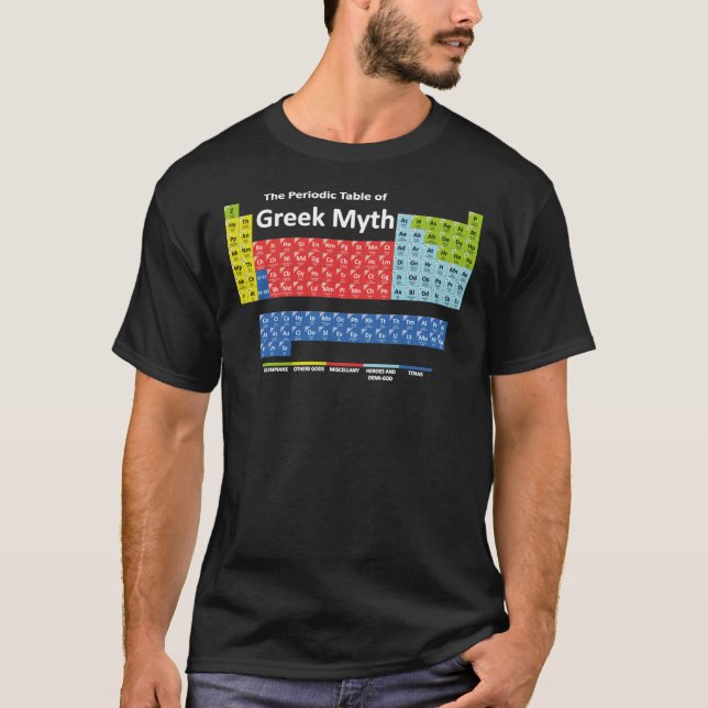 Periodic Table of Greek Mythology Classic T-Shirt (Framsida)