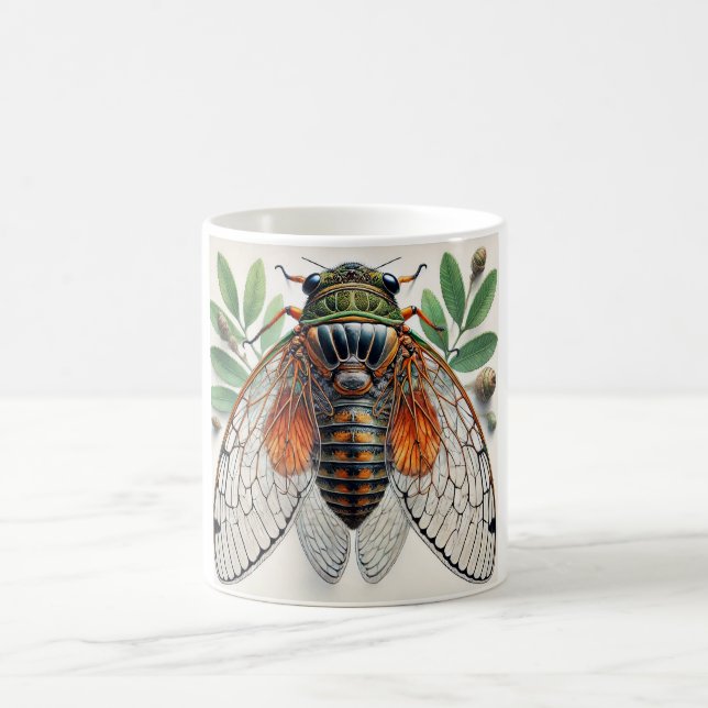 Periodical cicada 100924IREF226 - Watercolor Kaffemugg (Center)