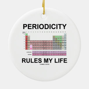 Periodicitetregler mitt liv (det periodiska bord) julgransprydnad keramik
