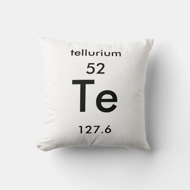Periodisk Bord 52 Telluriumfyllnad Kudde (Framsida)