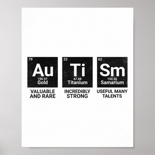 Periodisk Bord Autism Periodic Ta Poster (Framsidan)