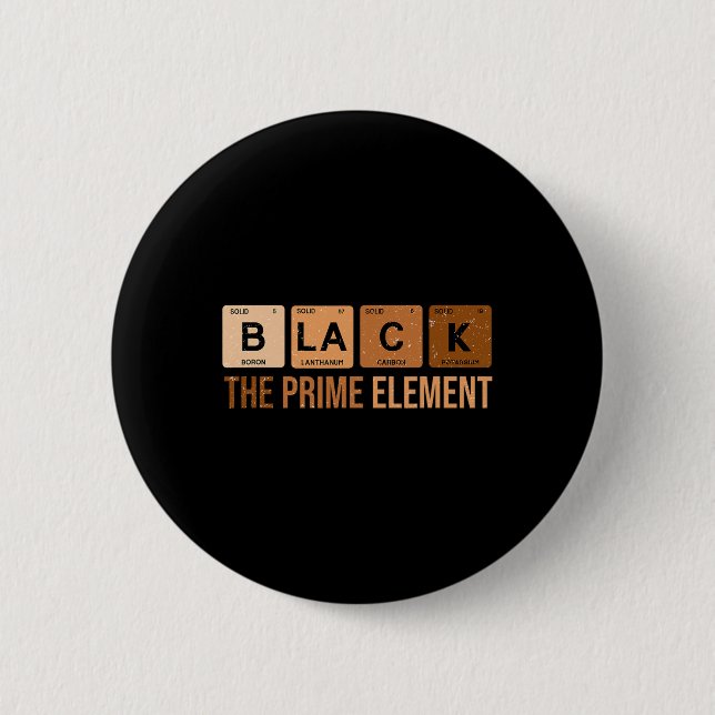 Periodisk Bord Black, Prime Inslag Black Histo Knapp (Framsida)