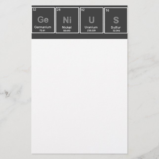 Periodisk Bord GeNiUS-stationär Brevpapper (Framsida)