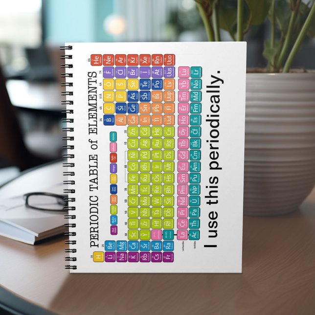 Periodisk Bord i Inslag Anteckningsbok Med Spiral (Personalized notebook with Periodic Table of Elements - can customize completely)