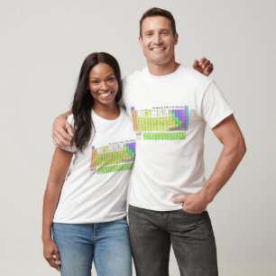 Periodisk bord i inslag färgad t shirt