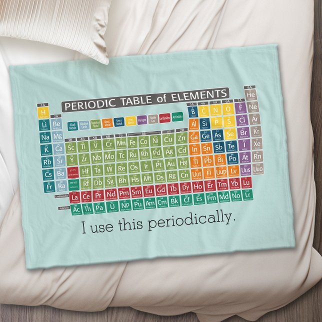 Periodisk Bord i Inslag Fleecefilt (Periodic Table of Elements - Custom Fleece Blanket)