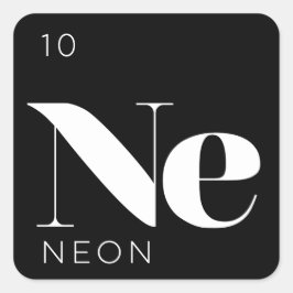 Periodisk Bord Inslag-försegling / Neon Fyrkantigt Klistermärke