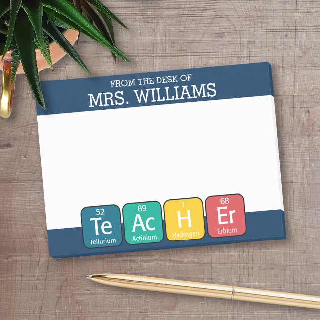 Periodisk Bord Inslag stavningslärare Post-it Block (Personalized Post-it Notes for Teachers)