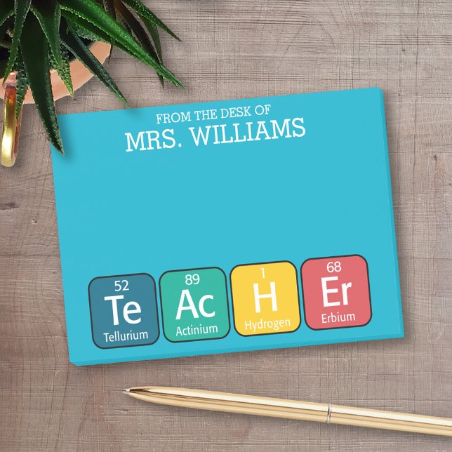 Periodisk Bord Inslag stavningslärare Post-it Block (Personalized Post-it Notes for Teachers)