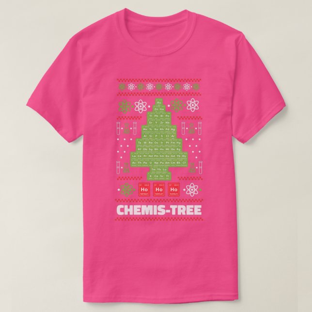 Periodisk bord-julfir Chemis Träd T Shirt (Design framsida)