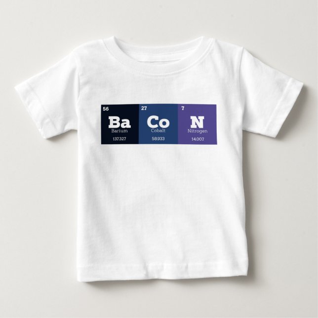 Periodisk Bord kemi Chemical Inslag Bacon T Shirt (Framsida)