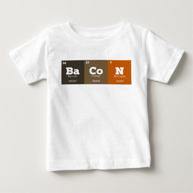 Periodisk Bord kemi Chemical Inslag Bacon T Shirt (Framsida)