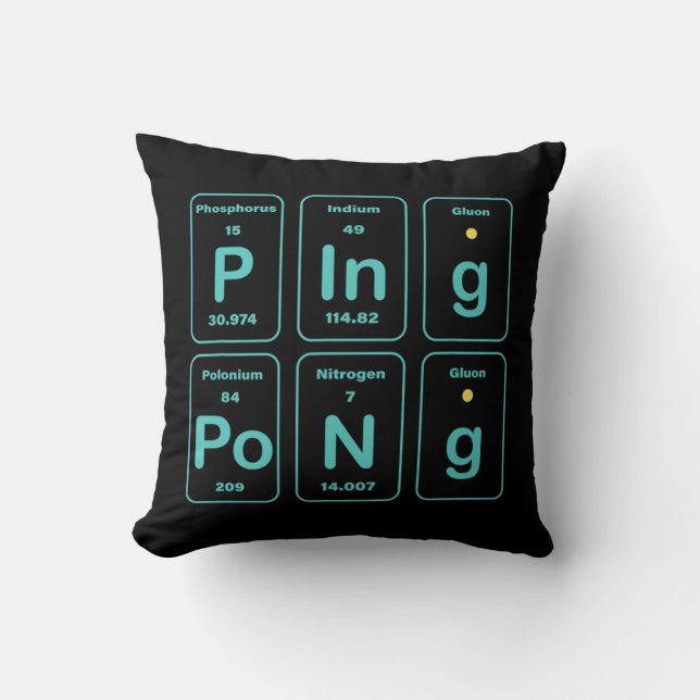 Periodisk Bord Ping Pong-Roligt Kudde (Framsida)