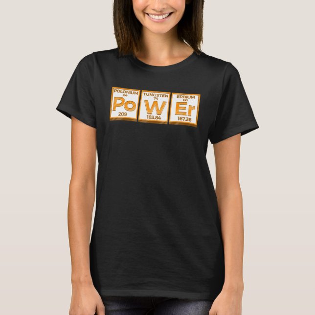Periodisk Bord Power Fitness Inslag Kärlek Scienc T Shirt (Framsida)
