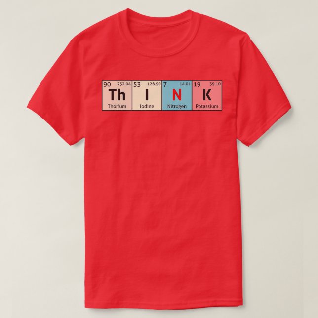 Periodisk Bord Tänka  T Shirt (Design framsida)