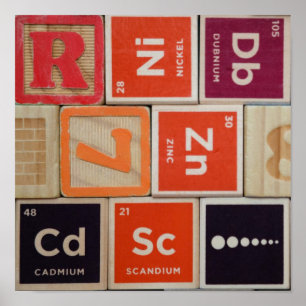 Periodisk Inslag Zinc Science Poster