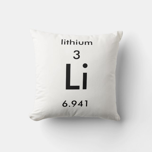 Periodisk Lithium för bord 3 kudder Kudde (Framsida)