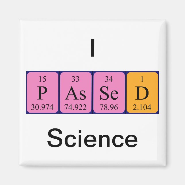 Periodisk naturvetenskap bord namn magnet (Framsidan)