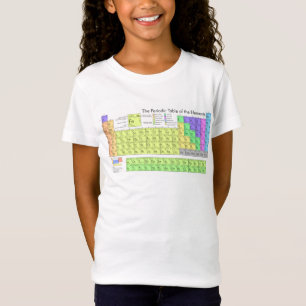 Periodiska bord av inslag färgstarka flickors t-sh t shirt