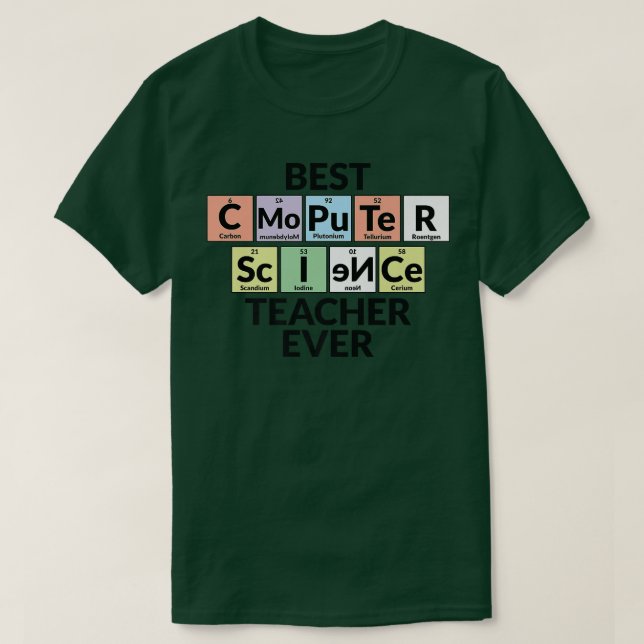 Periodiska Bord - Best Computer Science Teacher Kv T Shirt (Design framsida)