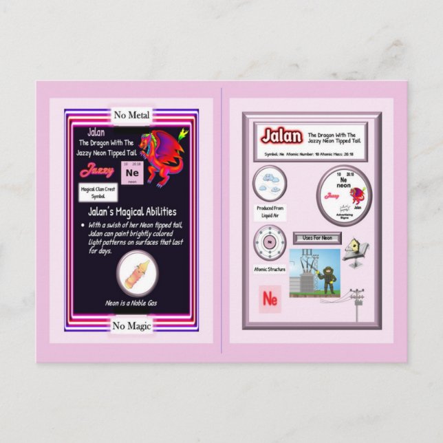 Periodiska Bord-draken - neonkort Vykort (Framsida)