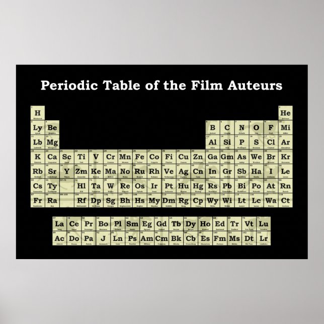 Periodiska Bord i Film Auteurs Poster (Framsidan)