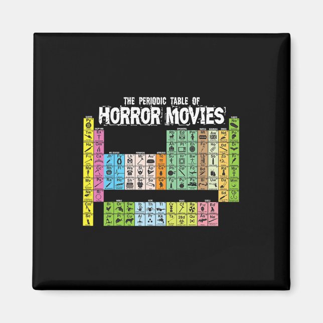 Periodiska Bord i Horror Movies Chemistry Science Magnet (Framsidan)