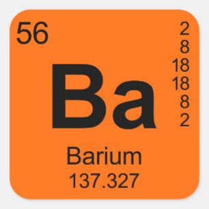 Periodiska Bord i Inslag (Barium) Fyrkantigt Klistermärke