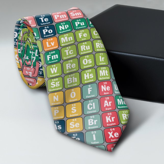 Periodiska Bord i Inslag Mönster Slips (Periodic Table Pattern Tie)