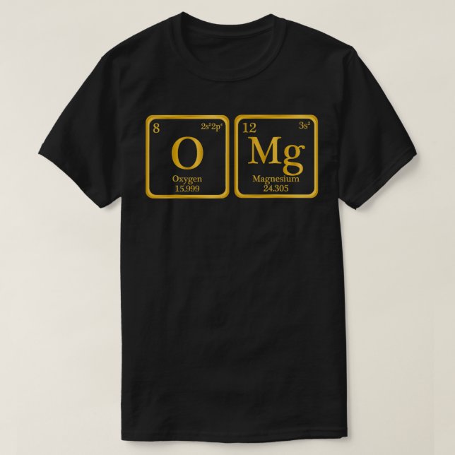 Periodiska Bord i Inslag OMG Science Physics T Shirt (Design framsida)