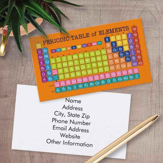 Periodiska Bord i Inslag Visitkort (Custom Printed Business Cards)