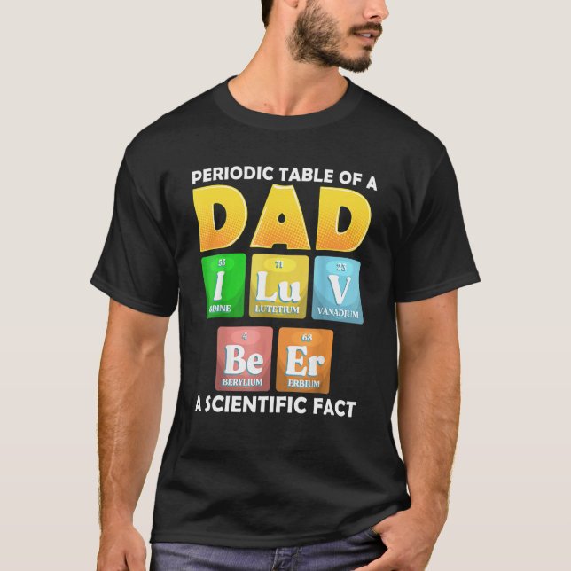 Periodiska Bord i Pappa I Luv är ett vetenskapligt T Shirt (Framsida)