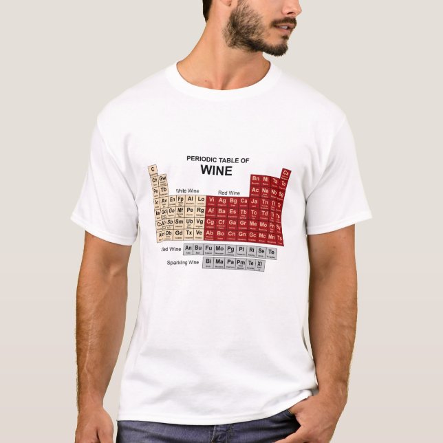 Periodiska Bord i Vin T Shirt (Framsida)