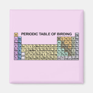 Periodiska Borden om fåglar Magnet