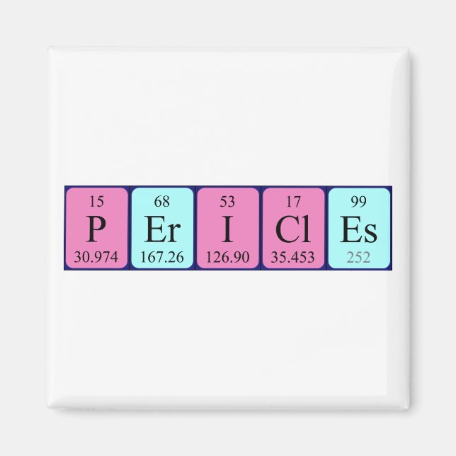 Periodiska magnet bord namn (Framsidan)