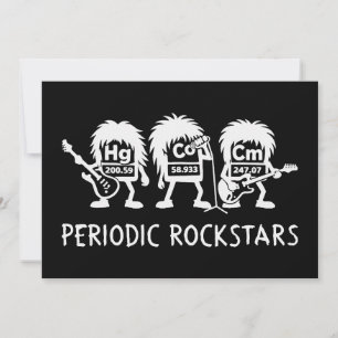 Periodiska Rockstjärnor Kemihumor Inbjudningar