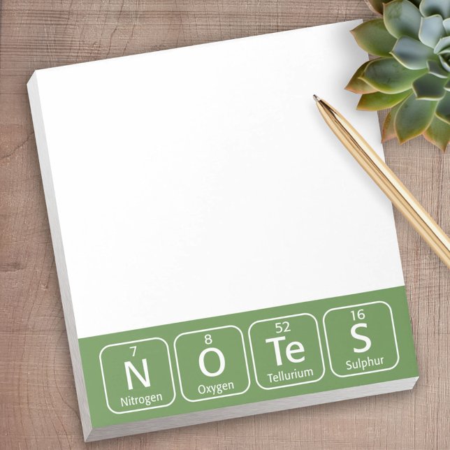 Periodiska stavningsnoter för Bord Inslag Anteckningsblock (Personalized Notepad - a fun gift or useful promotional product)