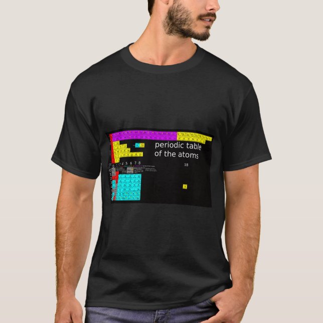 Periodiska systemet för atomer t-shirt (Framsida)