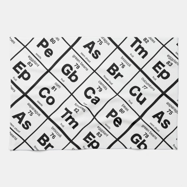 Periodiskt bord av grönsaker kökshandduk (Horisontell)